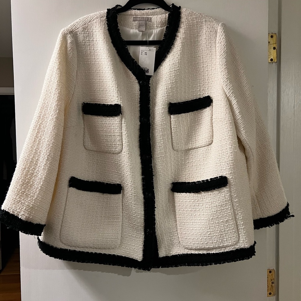 H&M ivory and black jacket